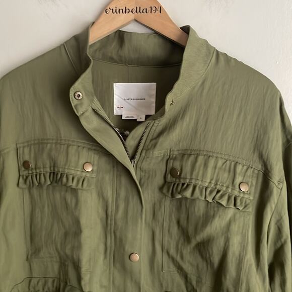 By Anthropologie Oversized Utility Jacket Moss - Picture 4 of 15